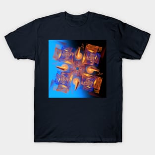 Blue Orange Fractal Abstract T-Shirt